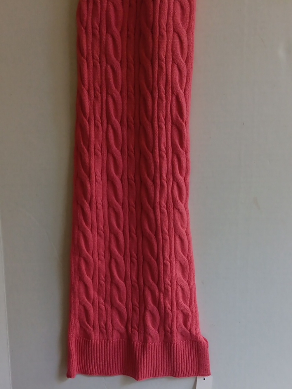 Talbots Cable Knit Scarf in Coral Pink